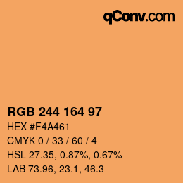 カラーコード: RGB 244 164 97 | qconv.com