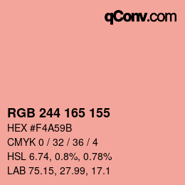 Code couleur: RGB 244 165 155 | qconv.com