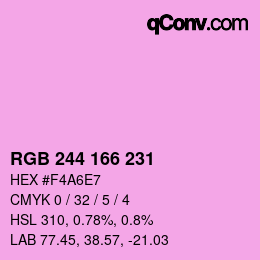 Código de color: RGB 244 166 231 | qconv.com