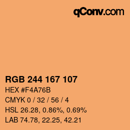 Color code: RGB 244 167 107 | qconv.com