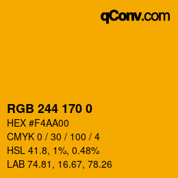 カラーコード: RGB 244 170 0 | qconv.com