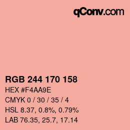 カラーコード: RGB 244 170 158 | qconv.com