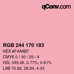 カラーコード: RGB 244 170 183 | qconv.com
