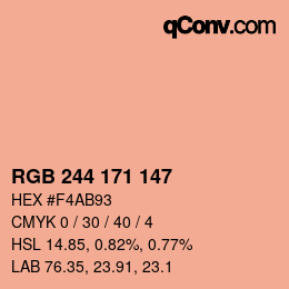 Color code: RGB 244 171 147 | qconv.com