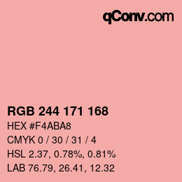 カラーコード: RGB 244 171 168 | qconv.com