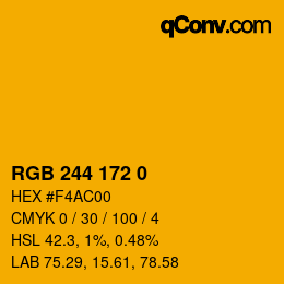颜色代码: RGB 244 172 0 | qconv.com