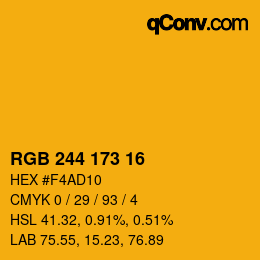 颜色代码: RGB 244 173 16 | qconv.com