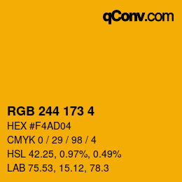 カラーコード: RGB 244 173 4 | qconv.com