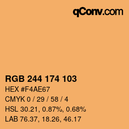 Color code: RGB 244 174 103 | qconv.com