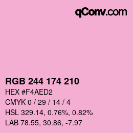 Color code: RGB 244 174 210 | qconv.com