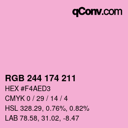 Color code: RGB 244 174 211 | qconv.com