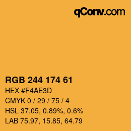 カラーコード: RGB 244 174 61 | qconv.com