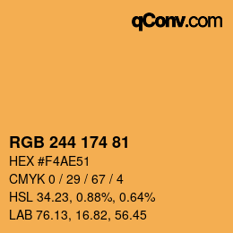 Color code: RGB 244 174 81 | qconv.com