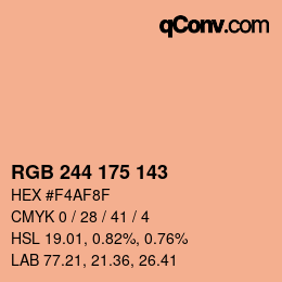 Color code: RGB 244 175 143 | qconv.com