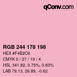 Color code: RGB 244 178 198 | qconv.com