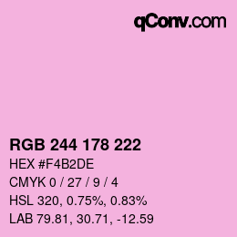 Color code: RGB 244 178 222 | qconv.com