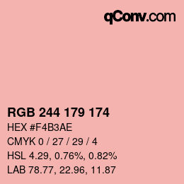 颜色代码: RGB 244 179 174 | qconv.com