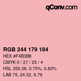 カラーコード: RGB 244 179 184 | qconv.com