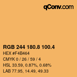 カラーコード: RGB 244 180.8 100.4 | qconv.com