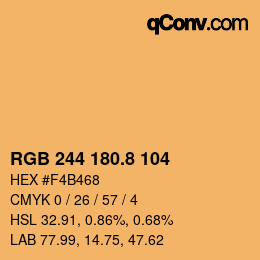 カラーコード: RGB 244 180.8 104 | qconv.com