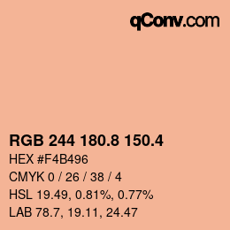 カラーコード: RGB 244 180.8 150.4 | qconv.com