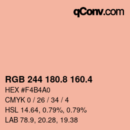 カラーコード: RGB 244 180.8 160.4 | qconv.com
