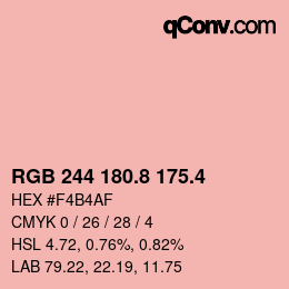 カラーコード: RGB 244 180.8 175.4 | qconv.com