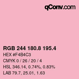 カラーコード: RGB 244 180.8 195.4 | qconv.com
