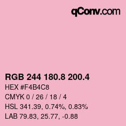 カラーコード: RGB 244 180.8 200.4 | qconv.com
