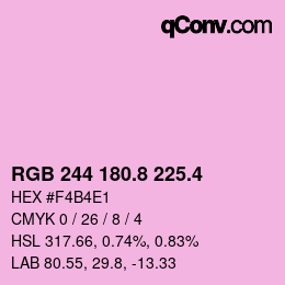カラーコード: RGB 244 180.8 225.4 | qconv.com