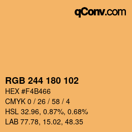 カラーコード: RGB 244 180 102 | qconv.com