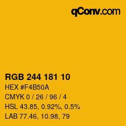 カラーコード: RGB 244 181 10 | qconv.com