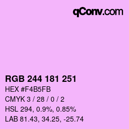 Color code: RGB 244 181 251 | qconv.com