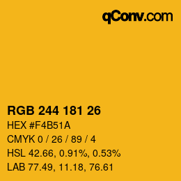 Color code: RGB 244 181 26 | qconv.com