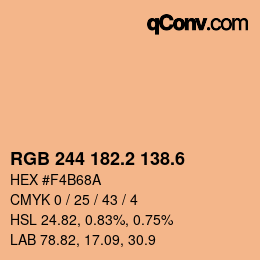 カラーコード: RGB 244 182.2 138.6 | qconv.com