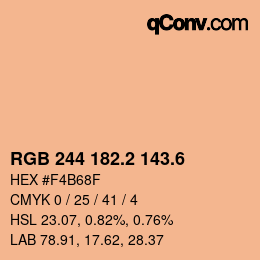 カラーコード: RGB 244 182.2 143.6 | qconv.com
