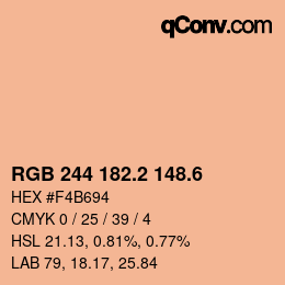 カラーコード: RGB 244 182.2 148.6 | qconv.com