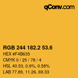 カラーコード: RGB 244 182.2 53.6 | qconv.com