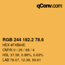 カラーコード: RGB 244 182.2 78.6 | qconv.com