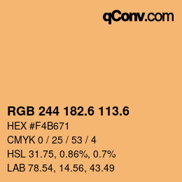 カラーコード: RGB 244 182.6 113.6 | qconv.com