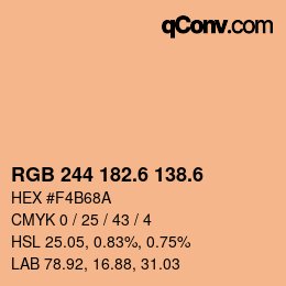 カラーコード: RGB 244 182.6 138.6 | qconv.com