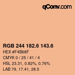 カラーコード: RGB 244 182.6 143.6 | qconv.com