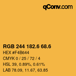 カラーコード: RGB 244 182.6 68.6 | qconv.com