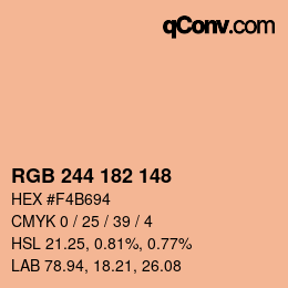 Color code: RGB 244 182 148 | qconv.com