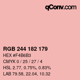 颜色代码: RGB 244 182 179 | qconv.com