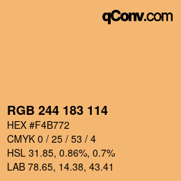 Código de color: RGB 244 183 114 | qconv.com