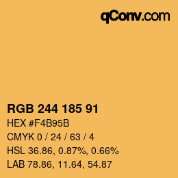 Color code: RGB 244 185 91 | qconv.com