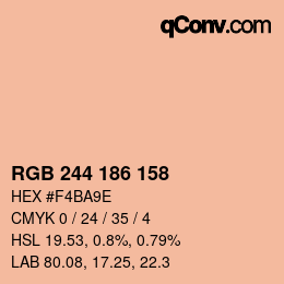 Color code: RGB 244 186 158 | qconv.com