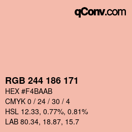 カラーコード: RGB 244 186 171 | qconv.com