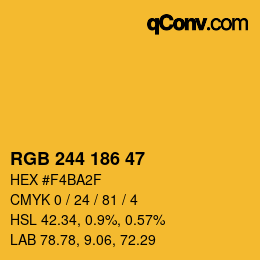 Color code: RGB 244 186 47 | qconv.com